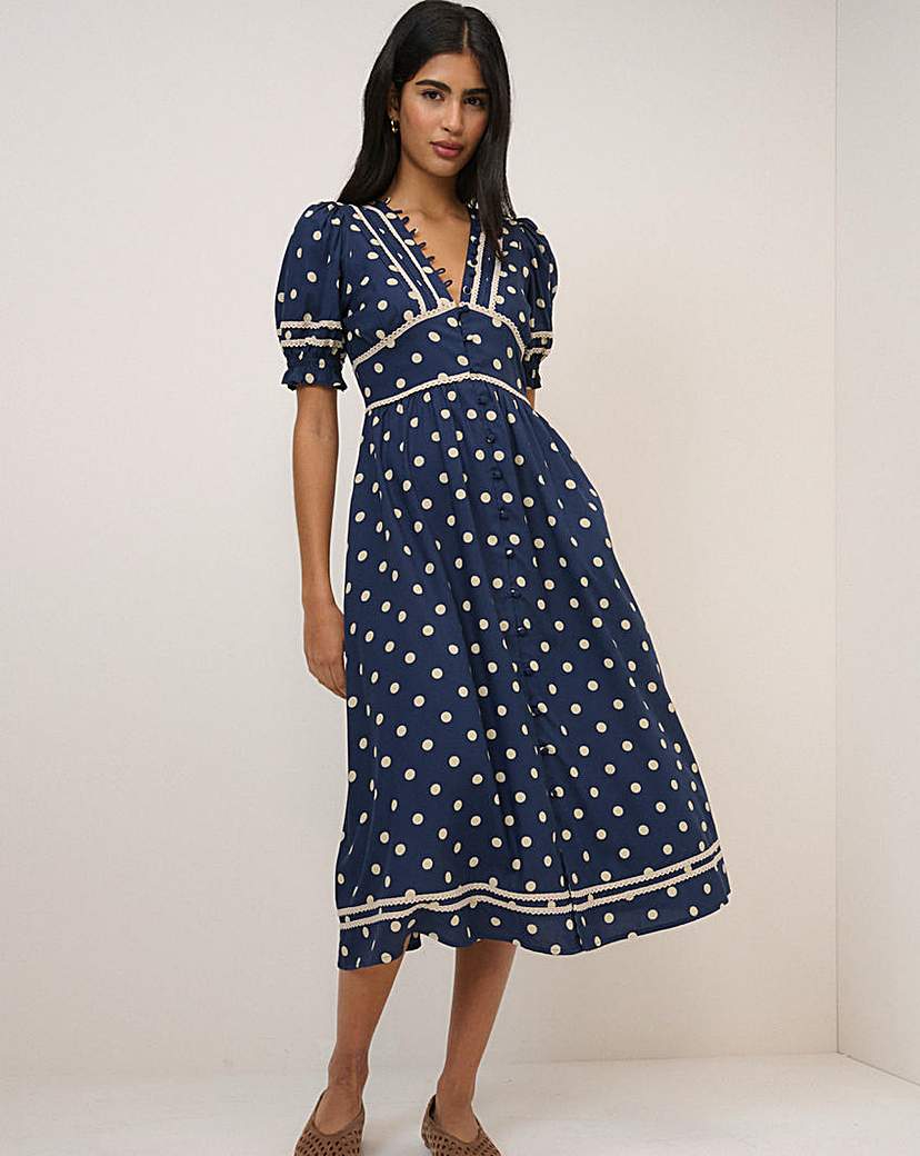 Nobody's Child Blue Nc Saffy Midi Dress - Size 14