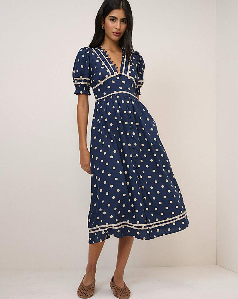 Nobody's Child Blue Nc Saffy Midi Dress - Size 14