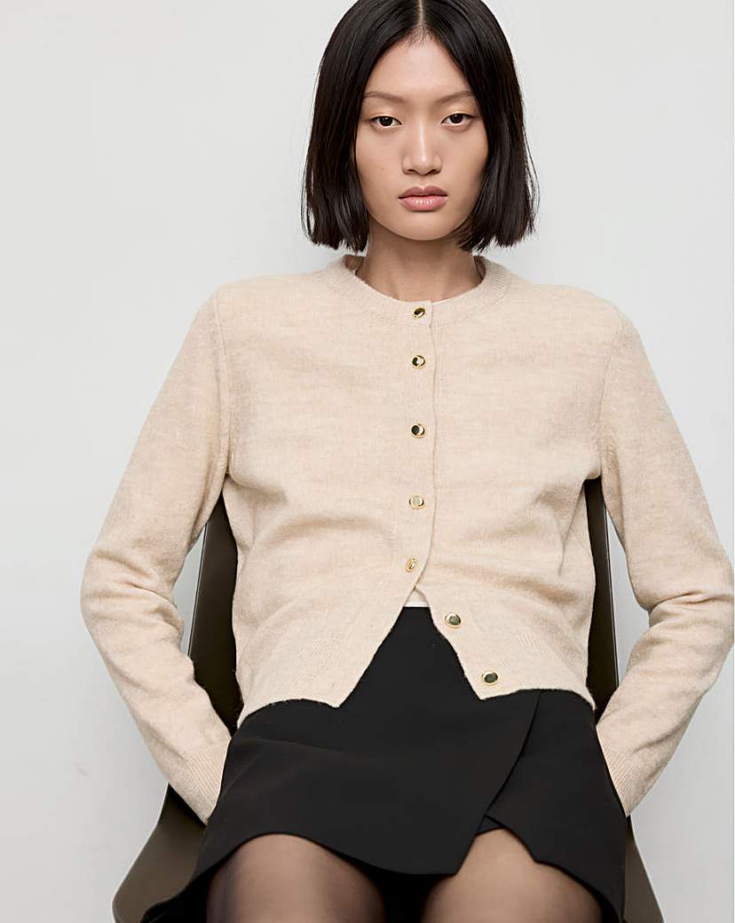 Mango Ecru Long Sleeve Cardigan - Xxl