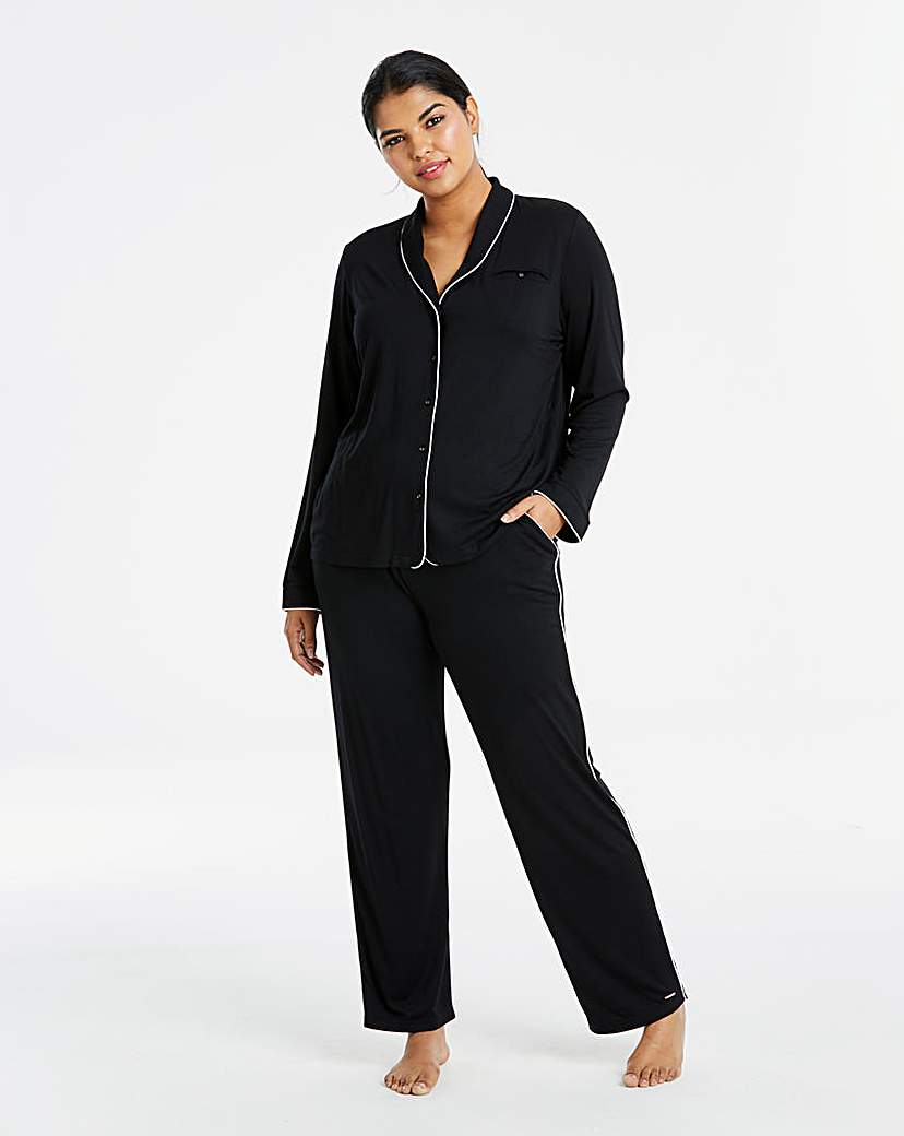 Image of Figleaves Curve Modal Button Up PJ Set