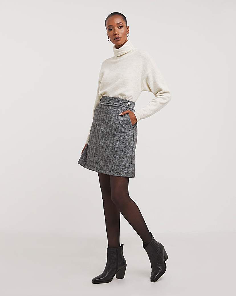 Herringbone Power Ponte Stretch Skirt