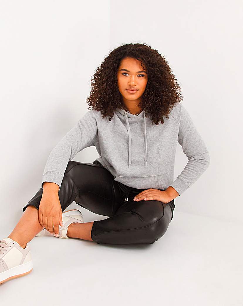 Pull On High Waisted Faux Leather Jogger - Black