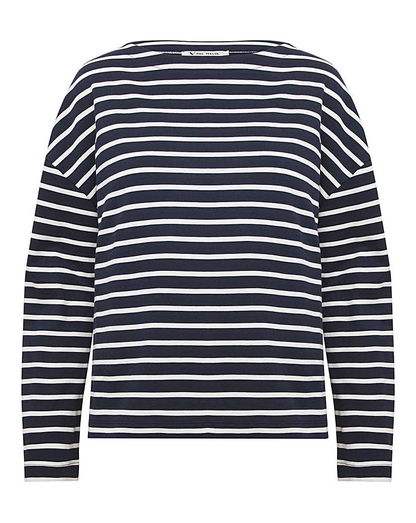 Anthology Navy & White Cotton Modal Top