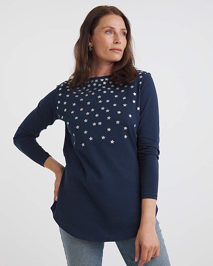 Foil Star Longline Top