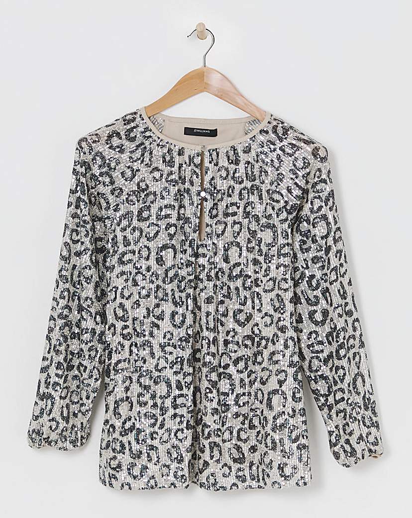 Volume Sleeve Sequin Top