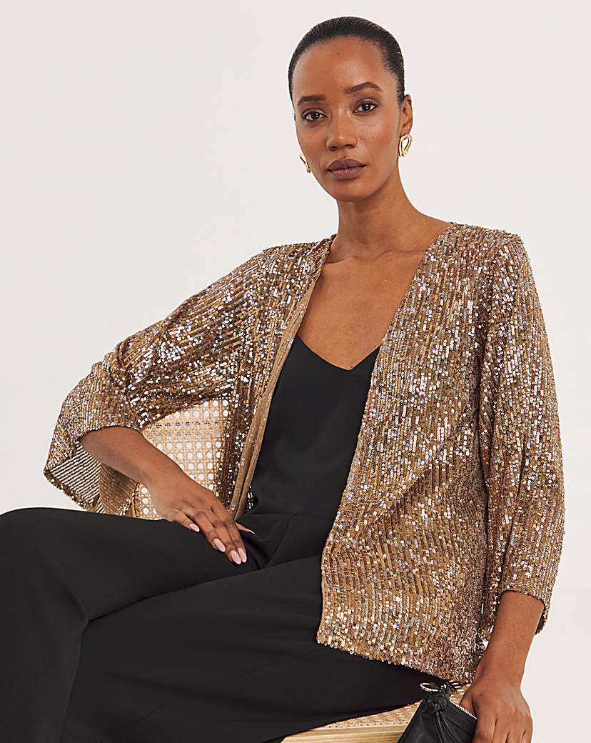 Jersey Sequin Kimono Top