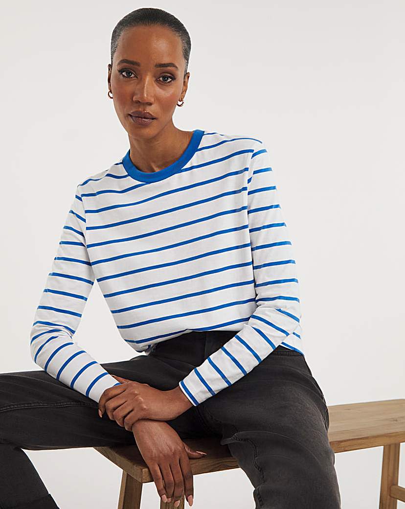 Stripe Crew Neck Long Sleeve T-Shirt - Stripe