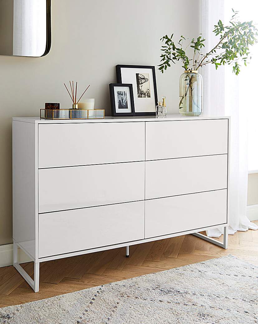 Bede High Gloss Large Chest of Drawers