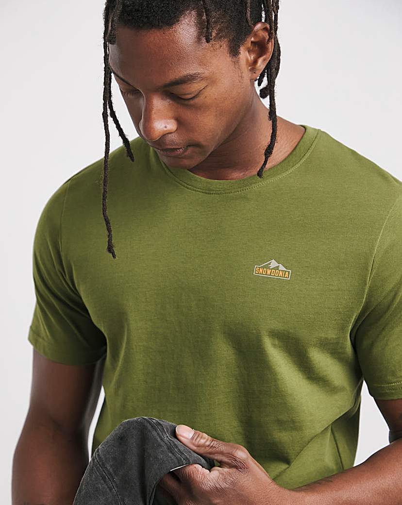 Snowdonia Logo Khaki T Shirt