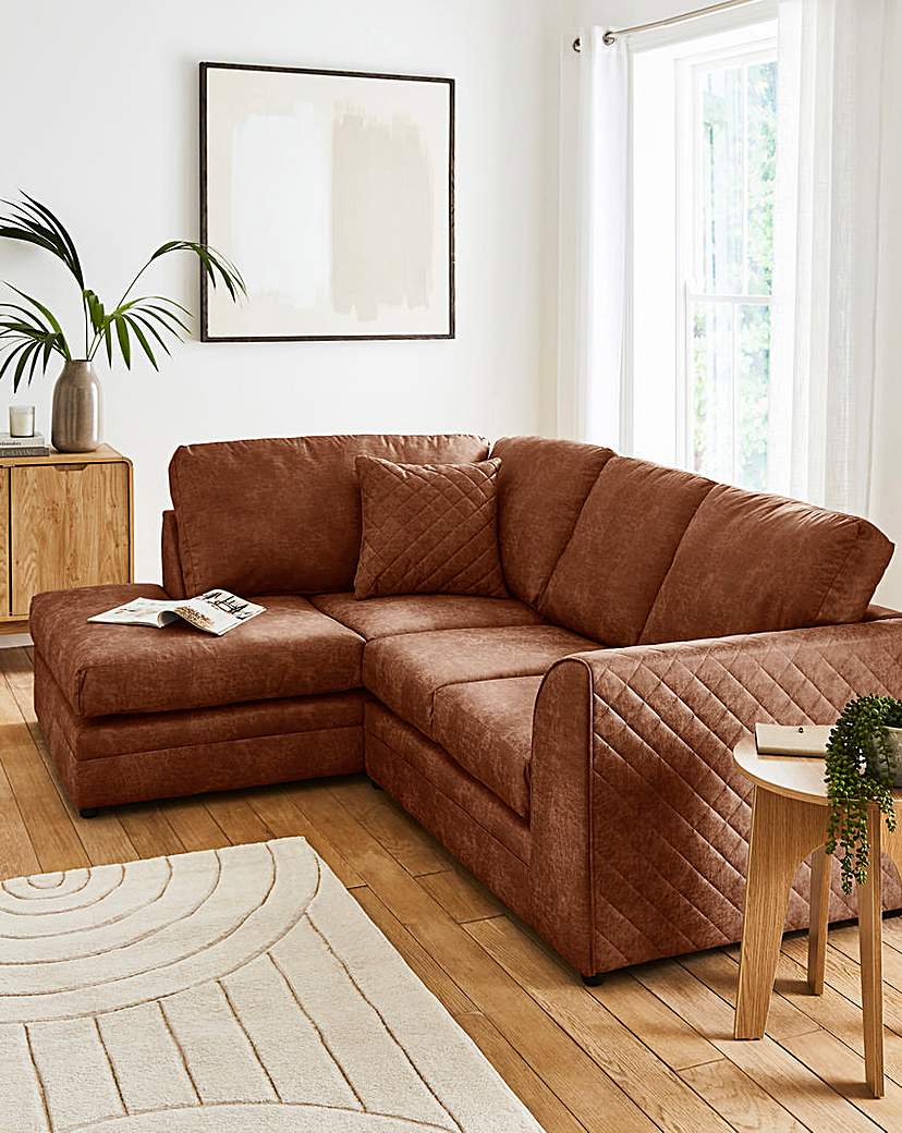 Quincy Faux Leather Left Corner Sofa