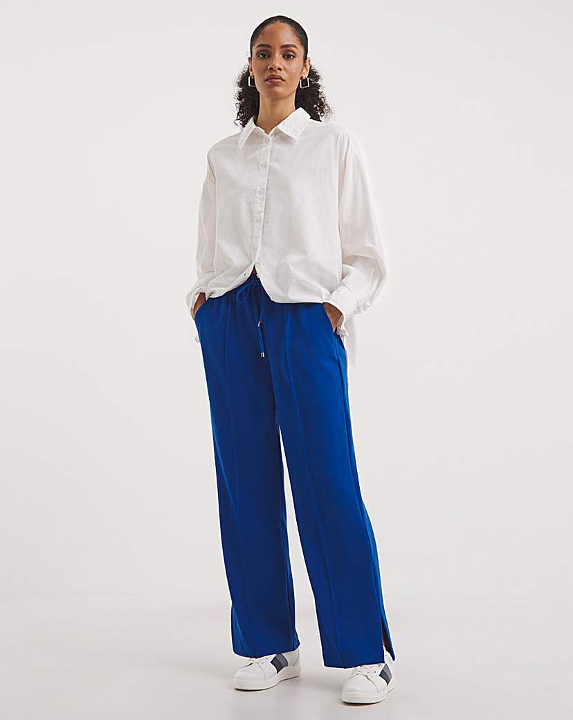 Scuba Crepe Pull On Wide Leg Trousers