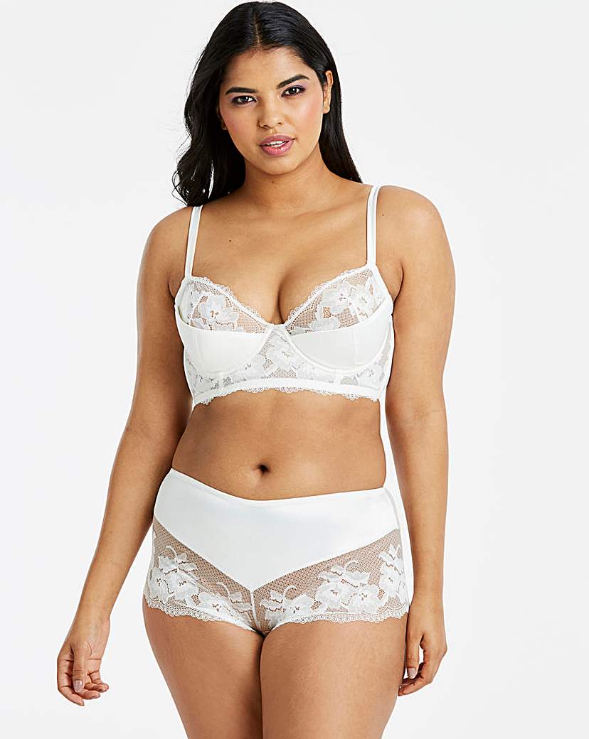 Image of Savanna White Midi Satin Bra