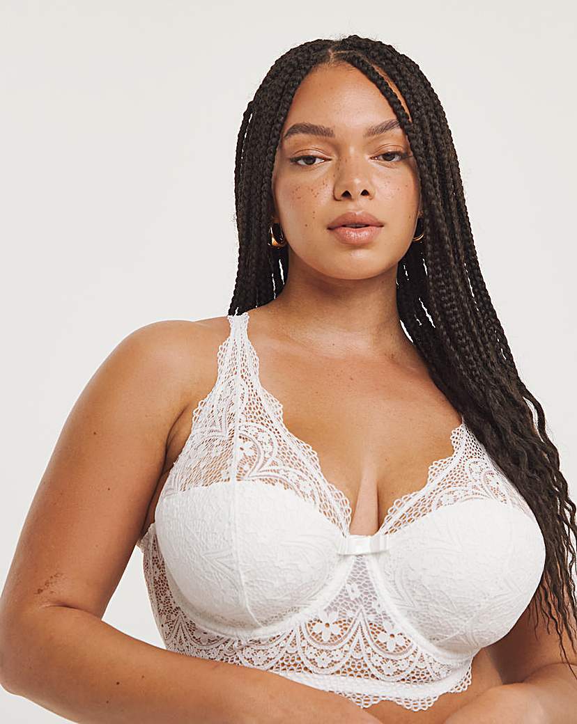 Lottie Lace White Midi Bralette