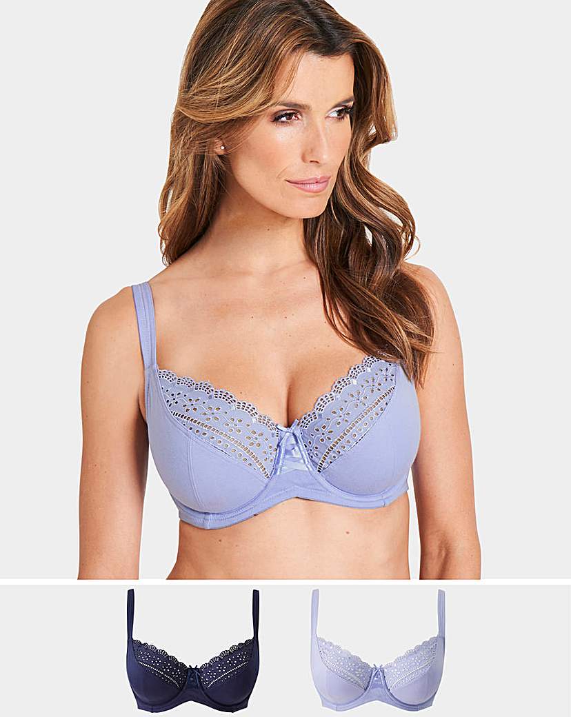 Image of 2 Pack Jane Full Cup Navy/Lilac Bras