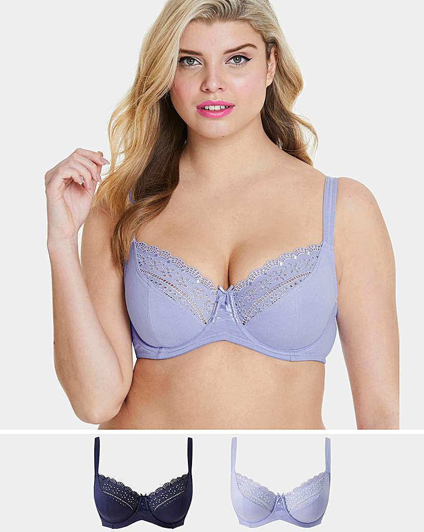 Image of 2 Pack Jane Full Cup Navy/Lilac Bras