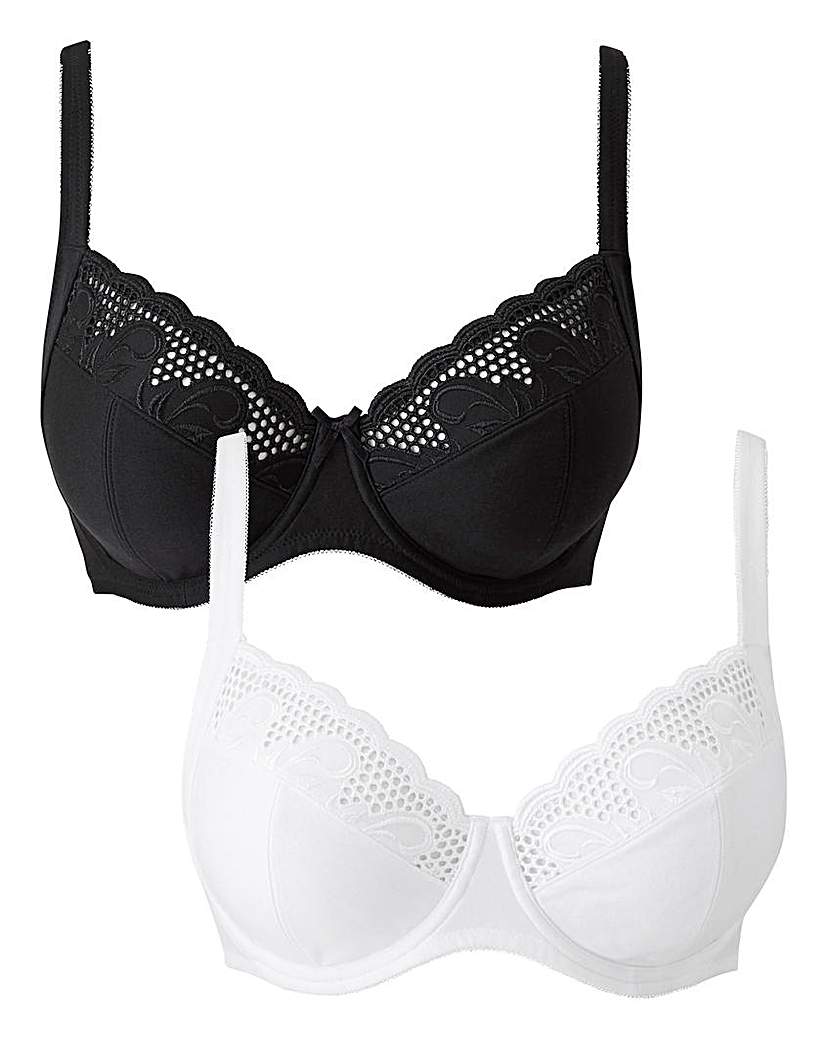 Image of 2 Pack Elana Black/White Full Cup Bras