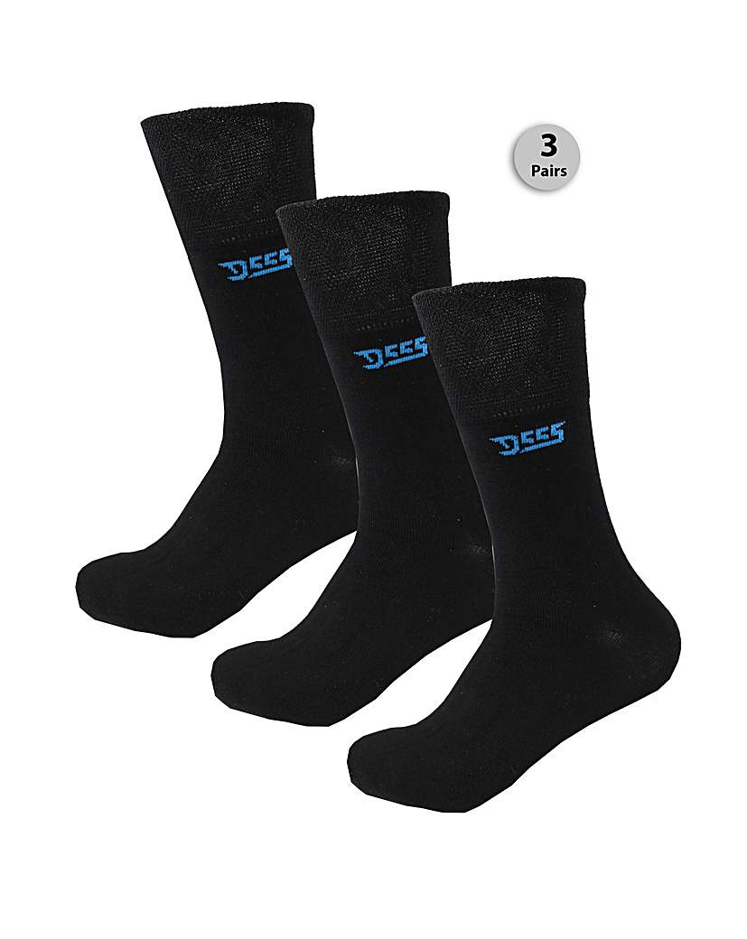 Pack Of 3 Extra Wide Comfort Fit Socks