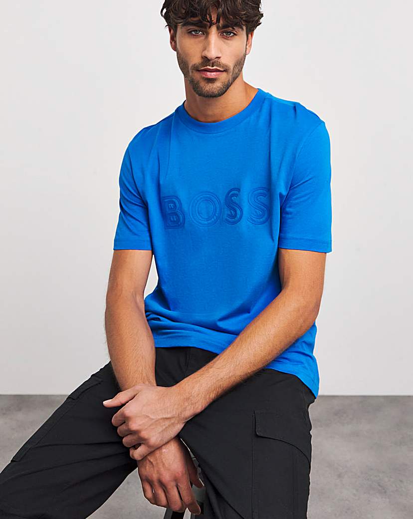 BOSS Large Logo Bright Blue T-Shirt