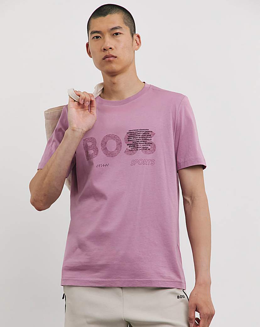 BOSS Large Logo Purple T- Shirt