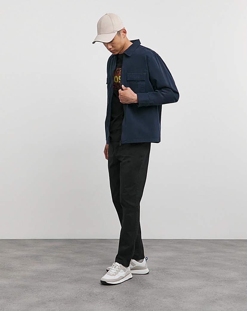 BOSS Navy Zipped Overshirt
