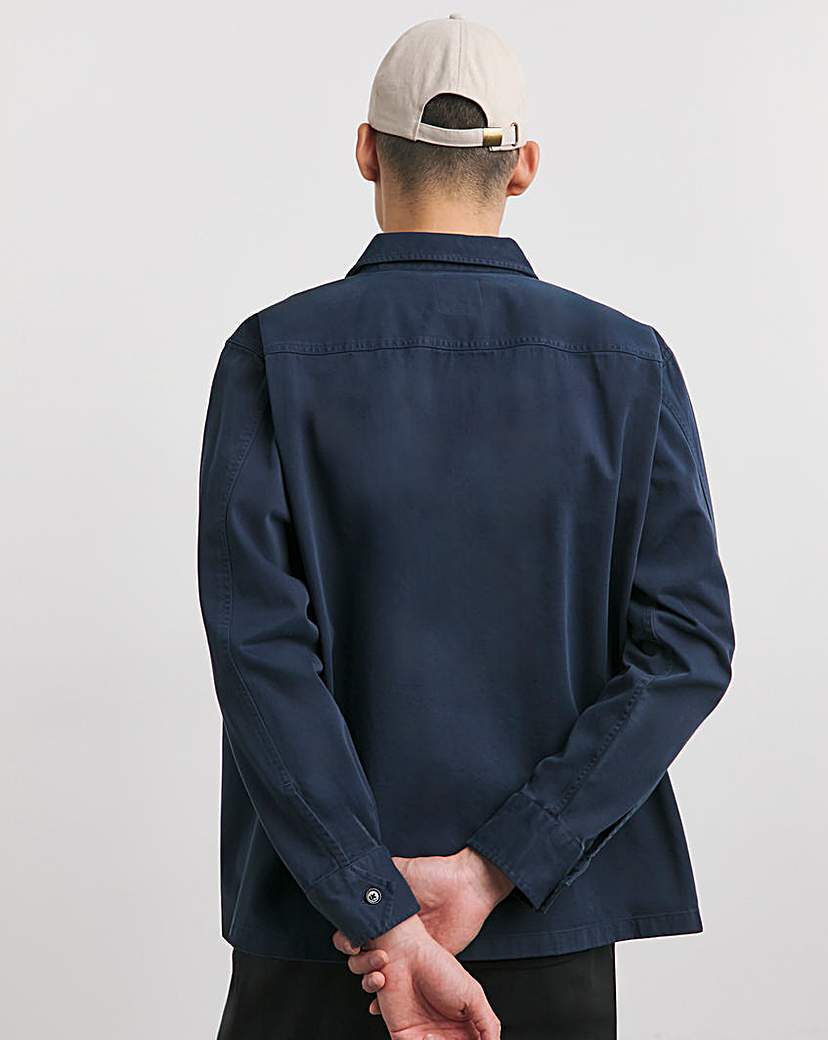 BOSS Navy Zipped Overshirt