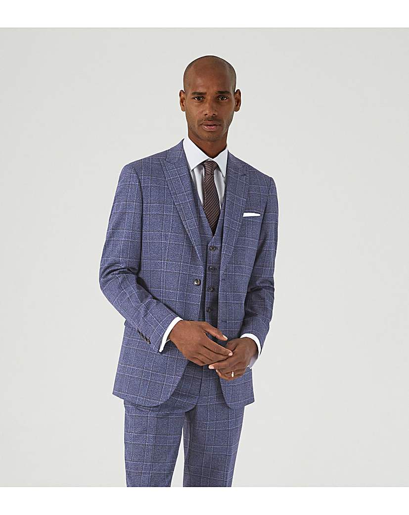 Skopes Irwin Suit Jacket Blue Check