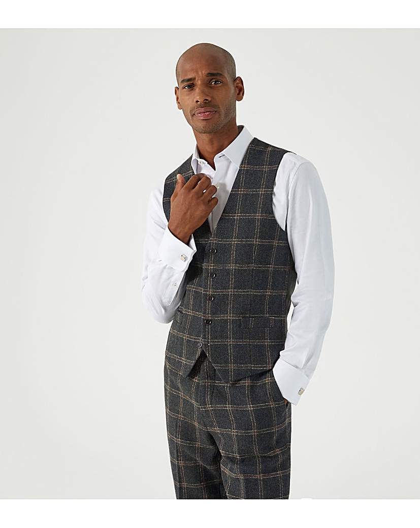 Skopes Heaton Suit Waistcoat Green Check