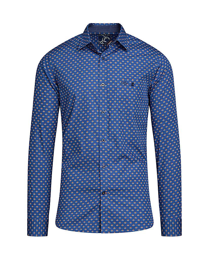 Raging Bull Long Sleeve Leaf Print Shirt