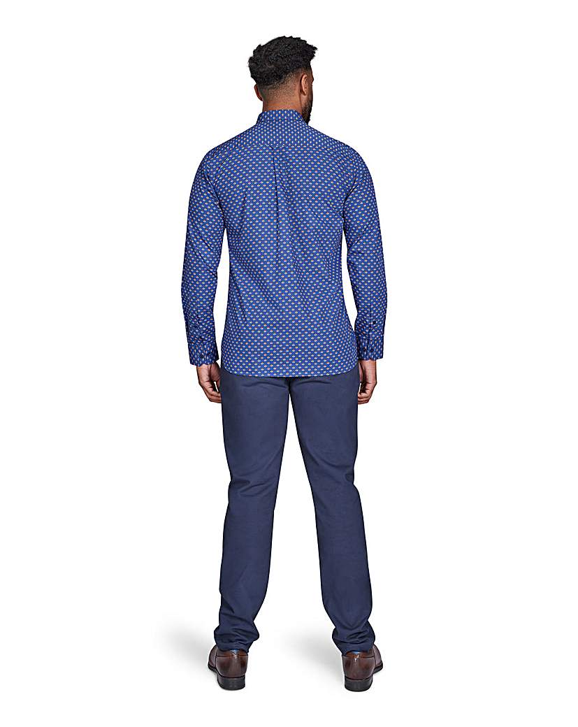 Raging Bull Long Sleeve Leaf Print Shirt