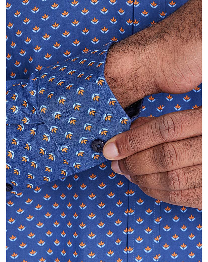 Raging Bull Long Sleeve Leaf Print Shirt