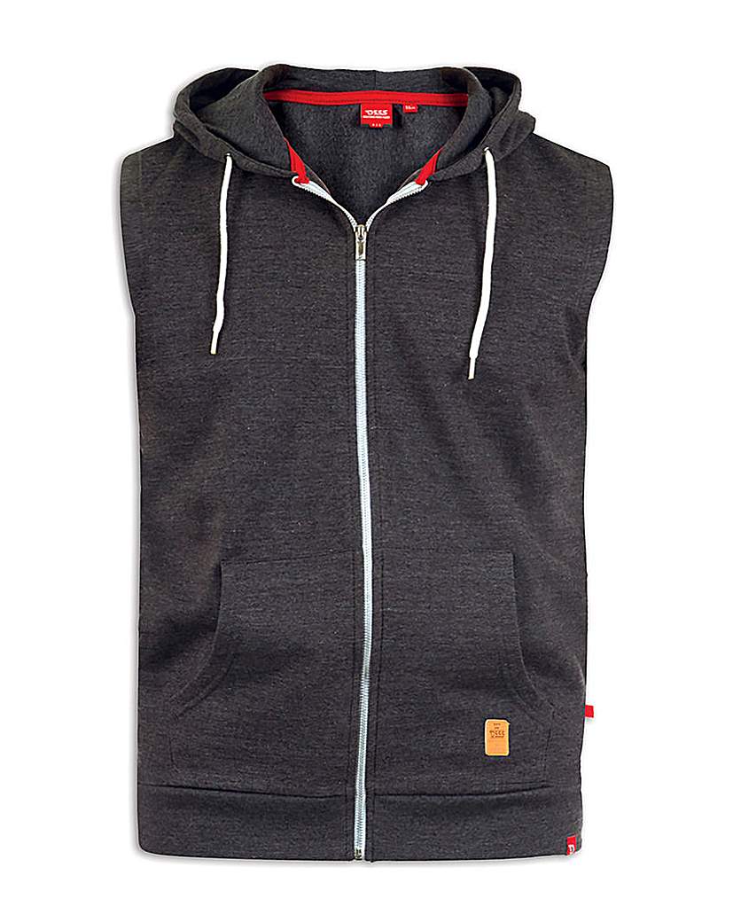 New In - D555 Sleeveless Zip Through Hoody