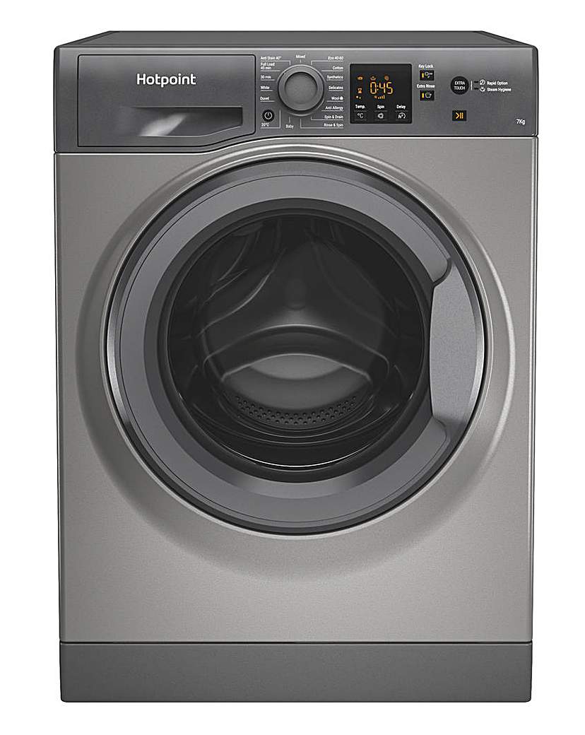 Hotpoint NSWM742UGGUKN 7Kg Washing Machine with 1400 rpm - Graphite - E Rated