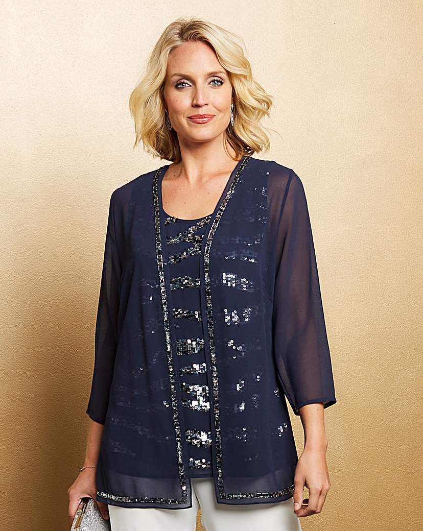 Image of Nightingales Navy Blouse and Jacket