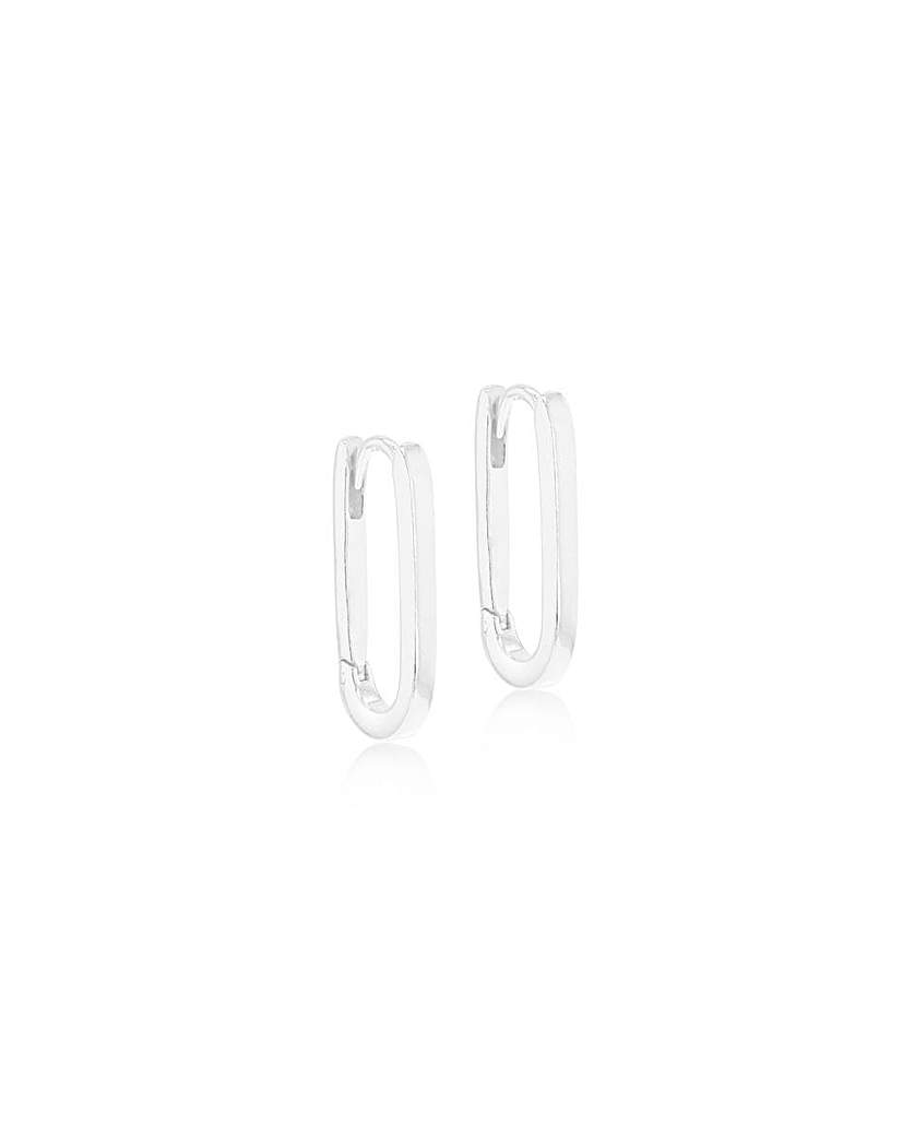 Sterling Silver Rectangular Hoop Earring