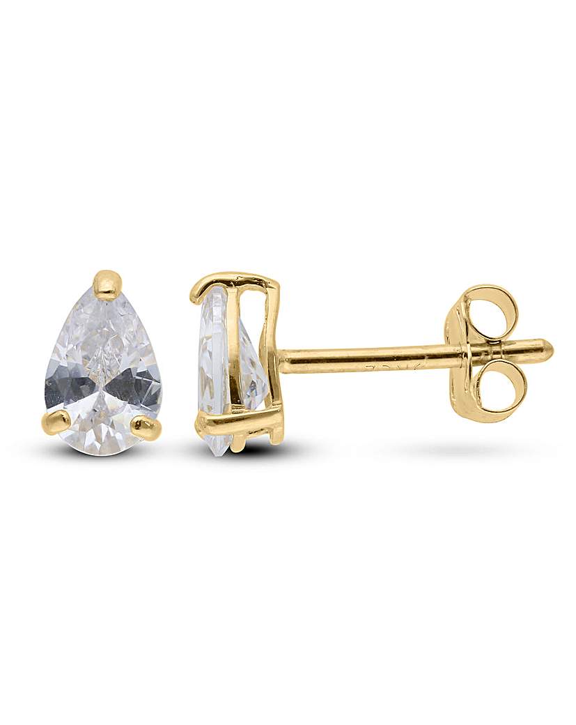 9CT PEAR CZ EARRING