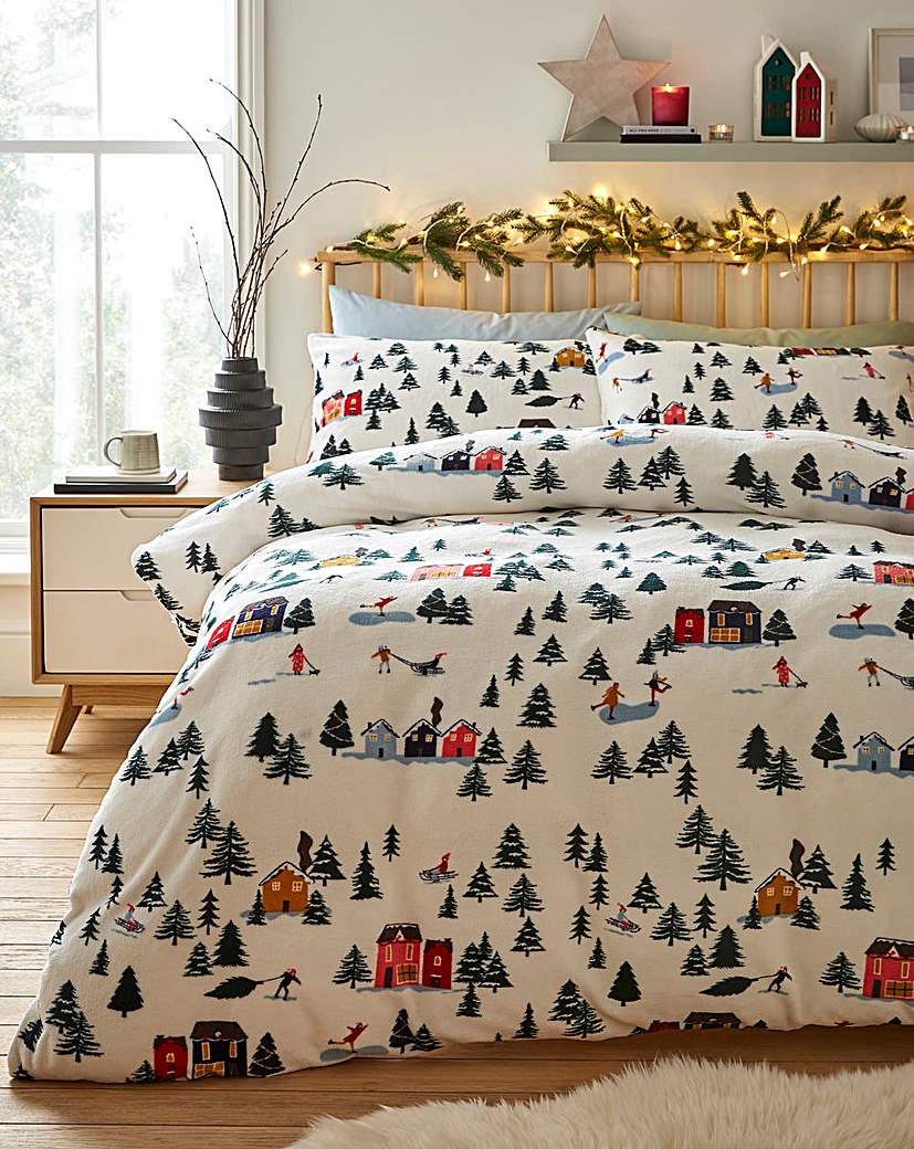 Winter Scene Fleece Duvet Set