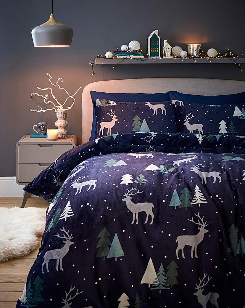 Cosy Stag Fleece Duvet Set