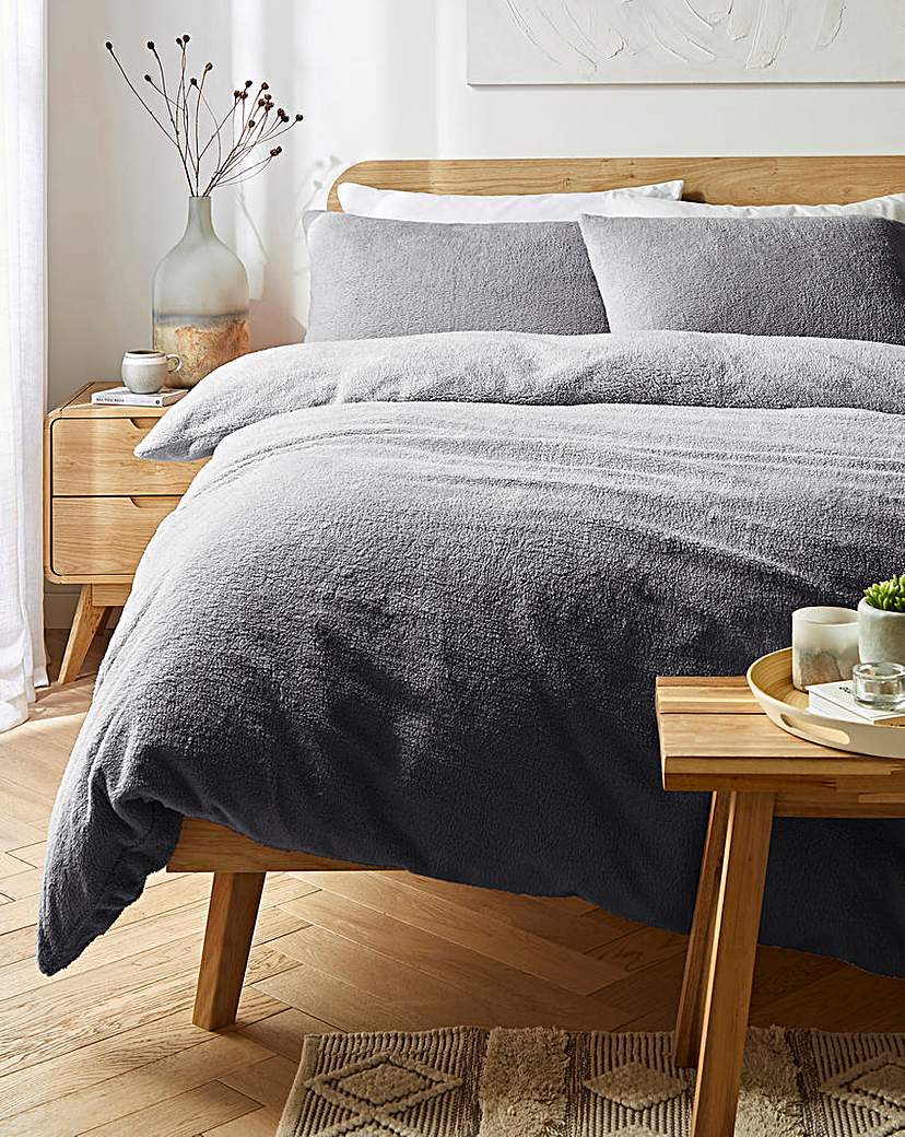 Cosy Cuddle Fleece Duvet Set - Charcoal