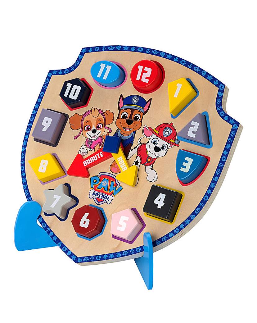 Image of Paw Patrol Wooden Clock with Stand