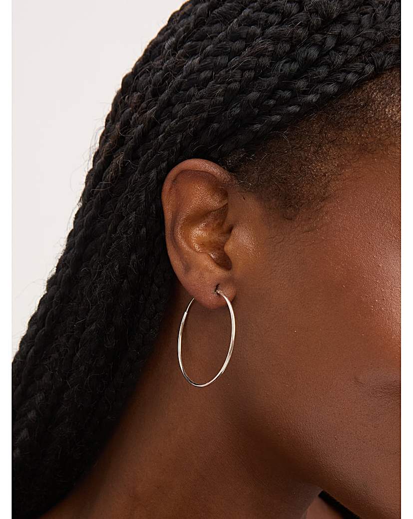 Simply Silver Large Hoop Earrings - Gift For Her