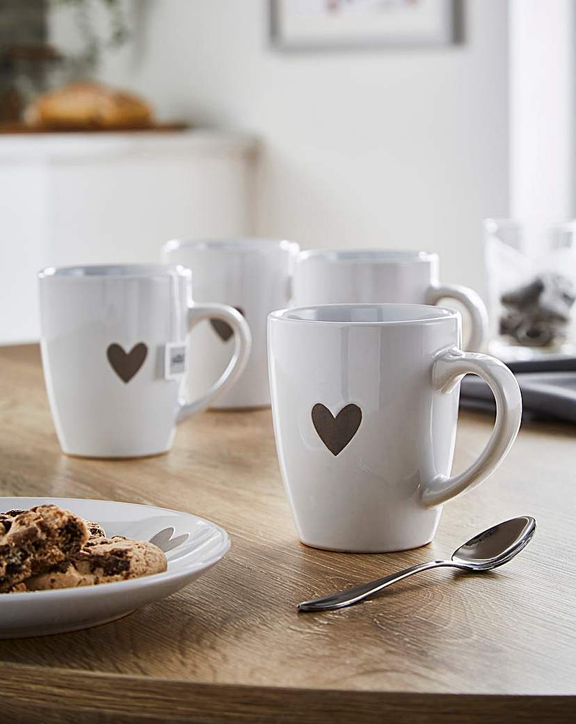 Cosy Heart Set of 4 Mugs
