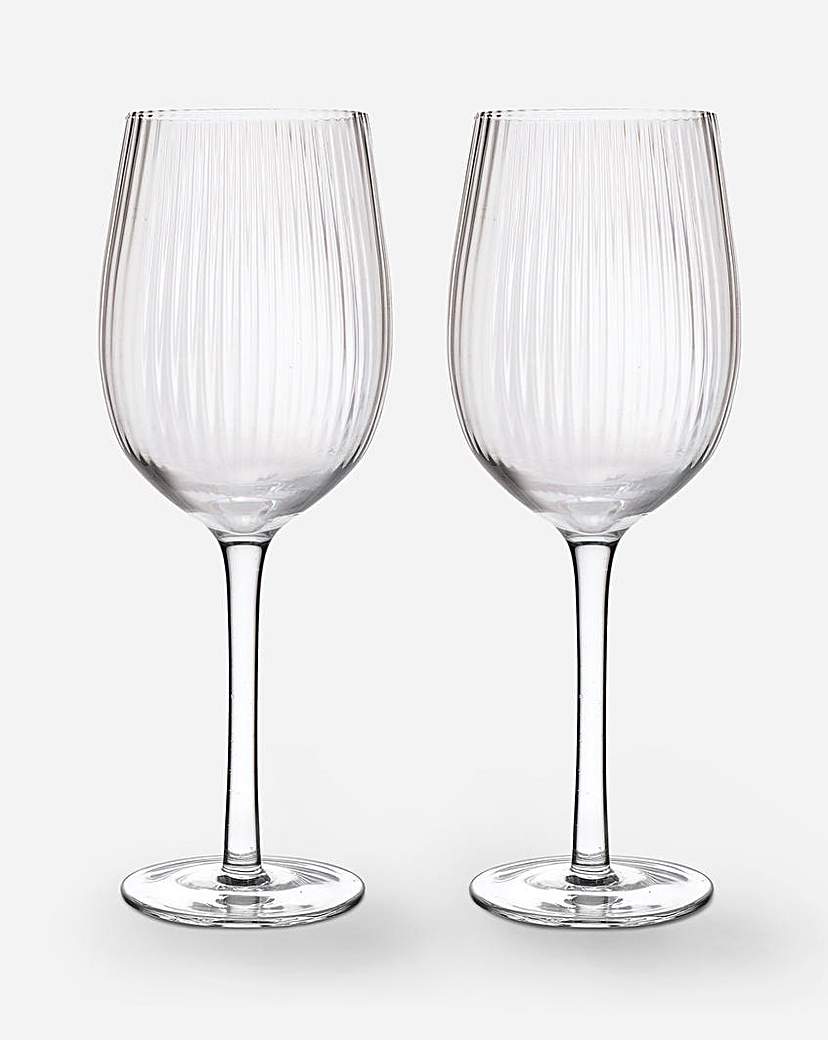 Image of BarCraft Ridged Wine Glasses