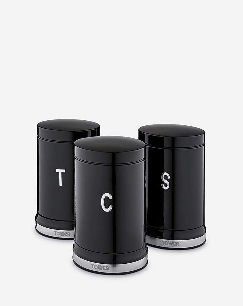 Tower Belle Set of 3 Canisters Black