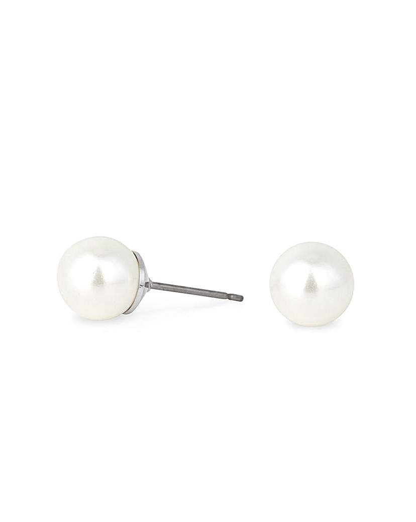 Jon Richard White Pearl Stud Earrings