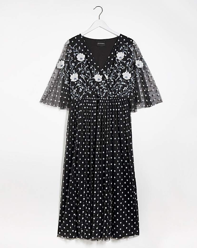 Lovedrobe Spot Mesh Maxi Dress