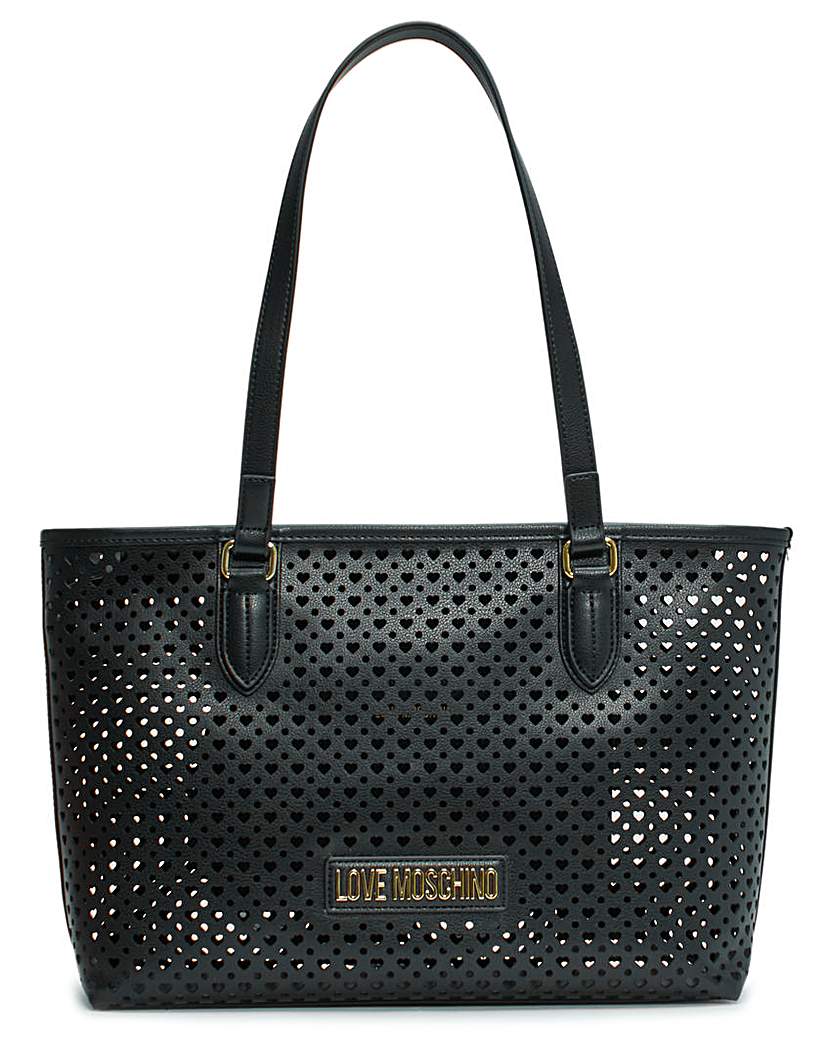 Love Moschino Perforated Heart Tote Bag