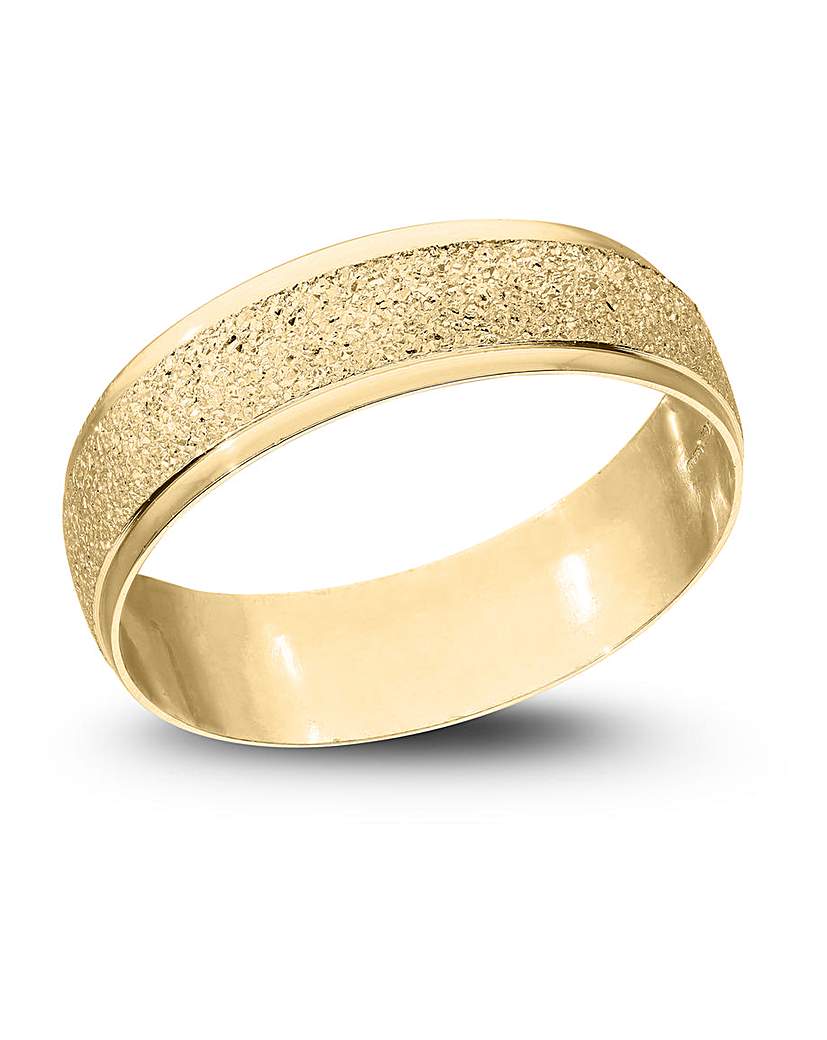 9CT Gold Sparkle 6mm Wed Band