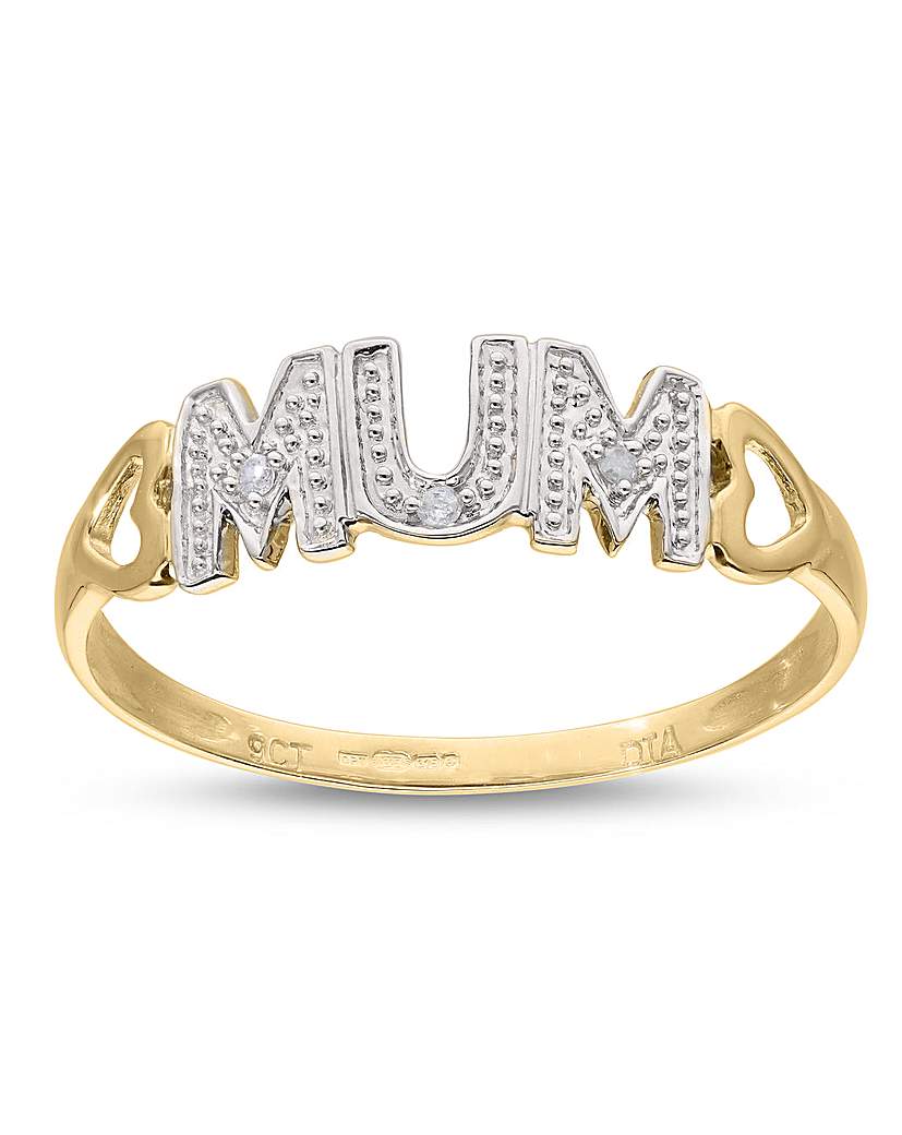 9CT Gold Mum Diamond Ring