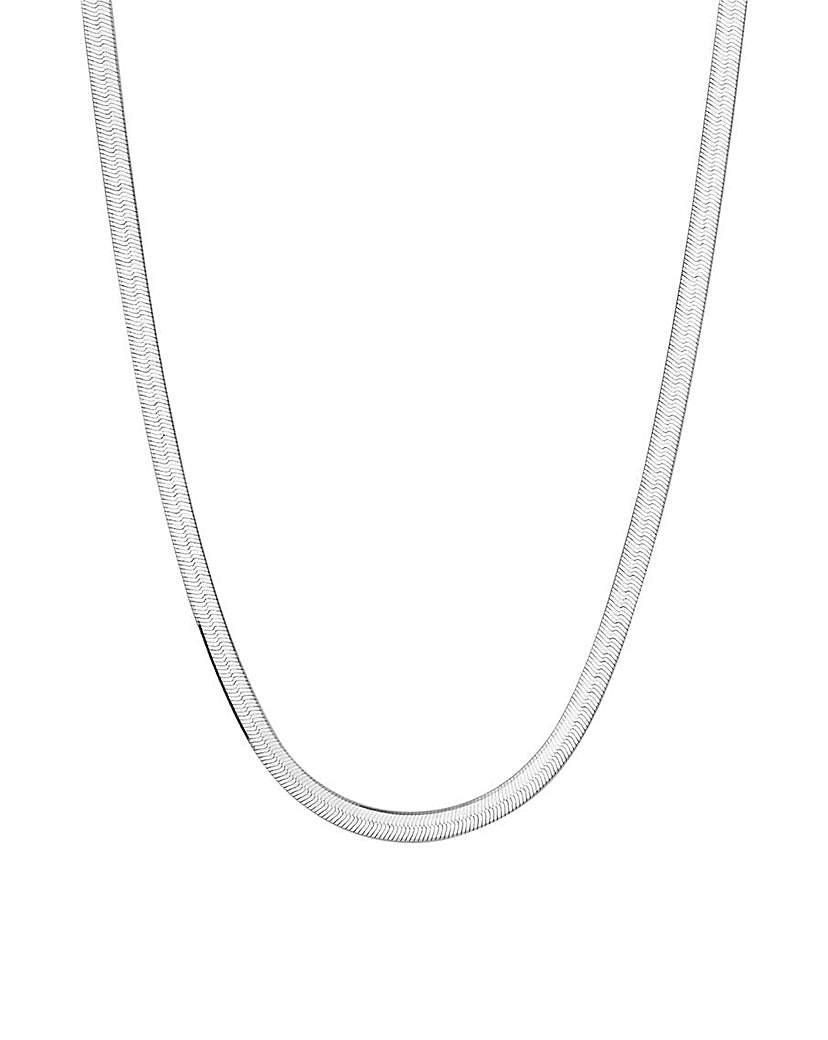 Simply Silver Flat Snake Necklace