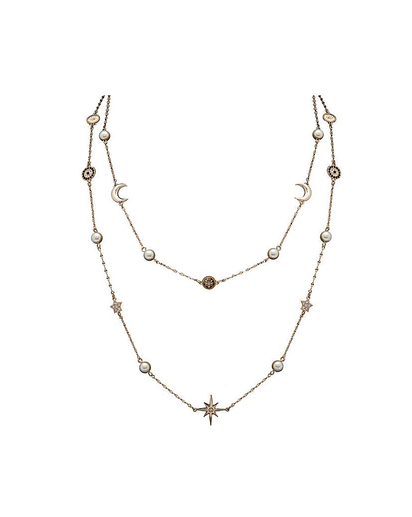 Mood Gold and Pearl Celestial Necklace